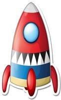 A sticker template with Space Ship Cartoon isolated vector