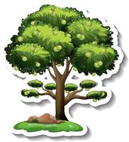 Guava tree sticker on white background vector