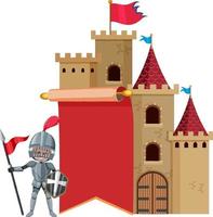 Knight in front of castle vector