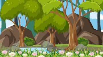 escena de paisaje de bosque vacío vector