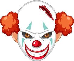 Creepy clown face on white background vector