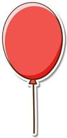 Sticker design with a red balloon isolated vector