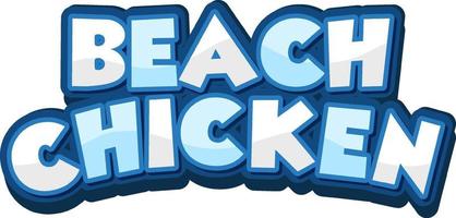 Beach Chicken font design in cartoon style vector