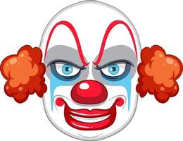 Creepy clown face on white background vector