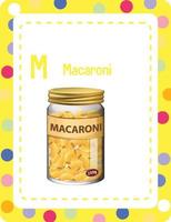 Alphabet flashcard with letter M for Macaroni vector