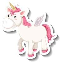 Cute pegasus standing pose on white background vector