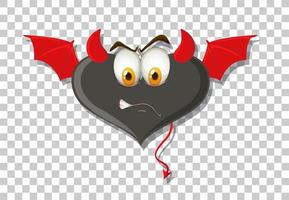 Heart shape devil with facial expression vector