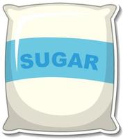 Etiqueta de paquete de bolsa de azúcar sobre fondo blanco. vector
