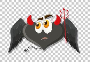 Heart shape devil with facial expression vector