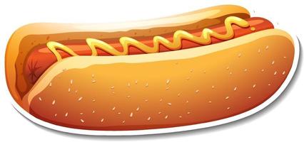 Una pegatina de hotdog sobre fondo blanco. vector