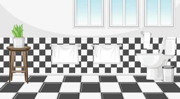diseño de interiores de baño con muebles vector