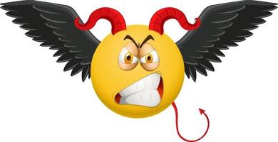 Devil emoticon with facial expression vector