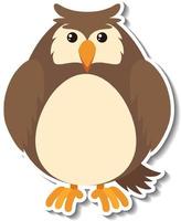 A cute owl cartoon animal sticker vector