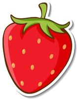 Sticker design with strawberry isolated vector