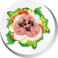 Healthy breakfast dish isolated vector