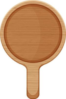 Wooden cutting board or plate in cartoon style isolated