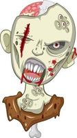 Creepy zombie face on white background vector