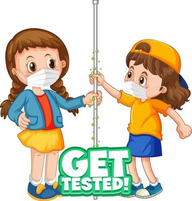 Get tested font with two kids do not keep social distance