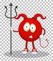 Red Devil character with facial expression isolated vector