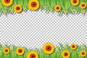 Sunflower frame template isolated vector