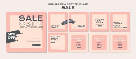 Fashion social media post stories template vector