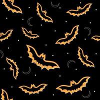 Pattern with bats on Halloween, isolated vector illustration