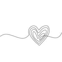 Continuous line drawing heart vector