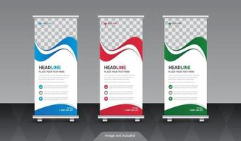 rollup corporativo o plantilla de diseño de banner x vector