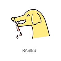 Rabies RGB color icon vector