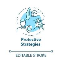 Protective strategies concept icon vector