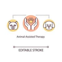 icono del concepto de terapia asistida por animales vector
