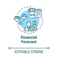 icono de concepto de previsión financiera vector