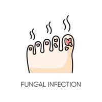 icono de color rgb de infección por hongos vector