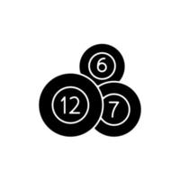 Lottery balls black glyph icon vector