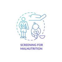 Screening for malnutrition concept icon. vector