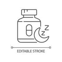 Pills for insomnia linear icon vector