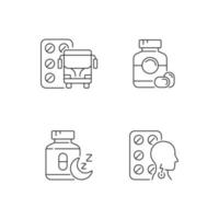 Maintaining life quality linear icons set vector