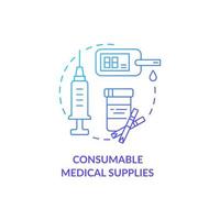 Consumable medical supplies concept icon. vector