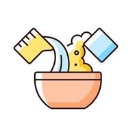 Mixing cooking ingredient RGB color icon vector