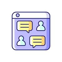 Social discussion platforms RGB color icon vector