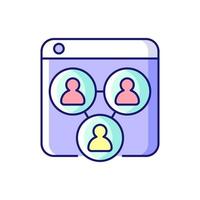 Collaborative platforms RGB color icon vector