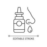 icono lineal de spray nasal vector