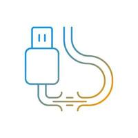 Torn cable gradient linear vector icon