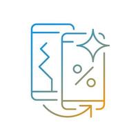 Old phone replacement gradient linear vector icon