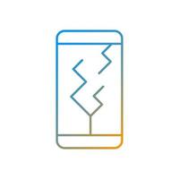 Screen damage gradient linear vector icon