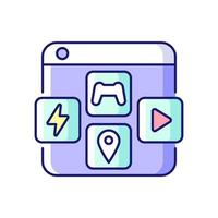 App distribution platforms RGB color icon vector