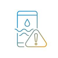 icono de vector lineal degradado de daño por agua