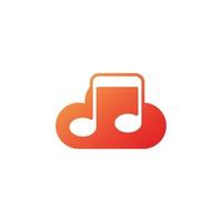 Cloud music logo template design vector, icon illustration. vector