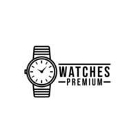 Watch classic line luxury logo icon design vector