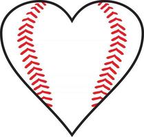 icono de corazón de béisbol vector